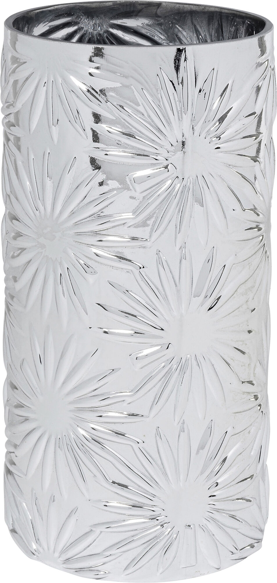 Wazon szklany srebrny Ø15x31 cm – obraz-1