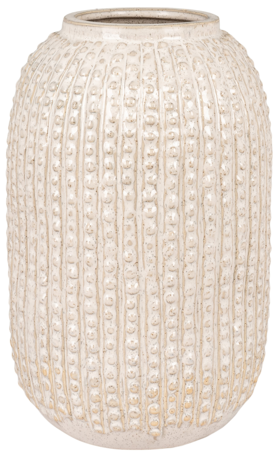 Wazon kamionkowy beżowy ze wzorami Ø16x26 cm – grafika-1.