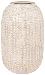 Wazon kamionkowy beżowy ze wzorami Ø16x26 cm – grafika-1.