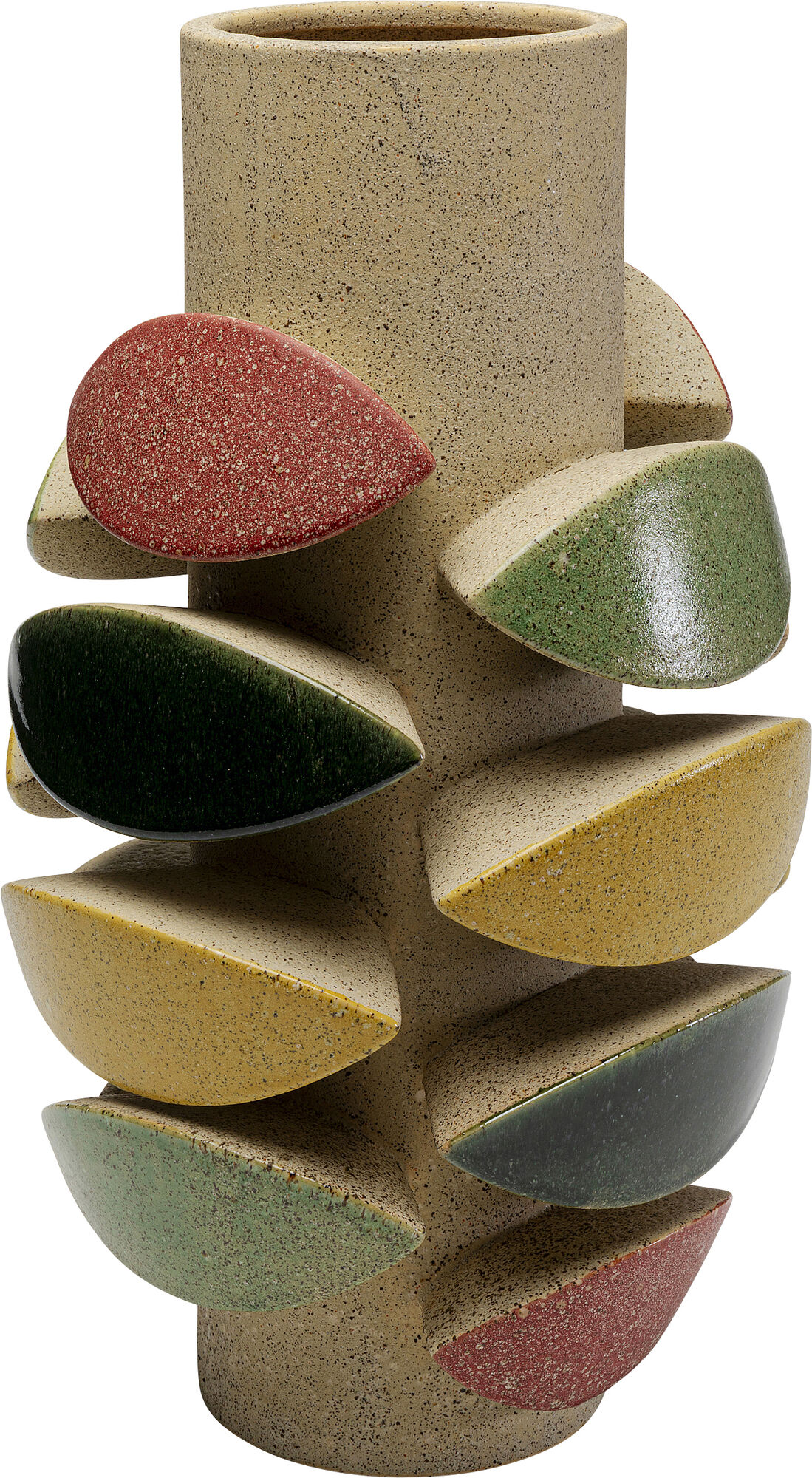 Wazon kamionkowy do salonu kolorowy Ø23x41 cm – obraz-1