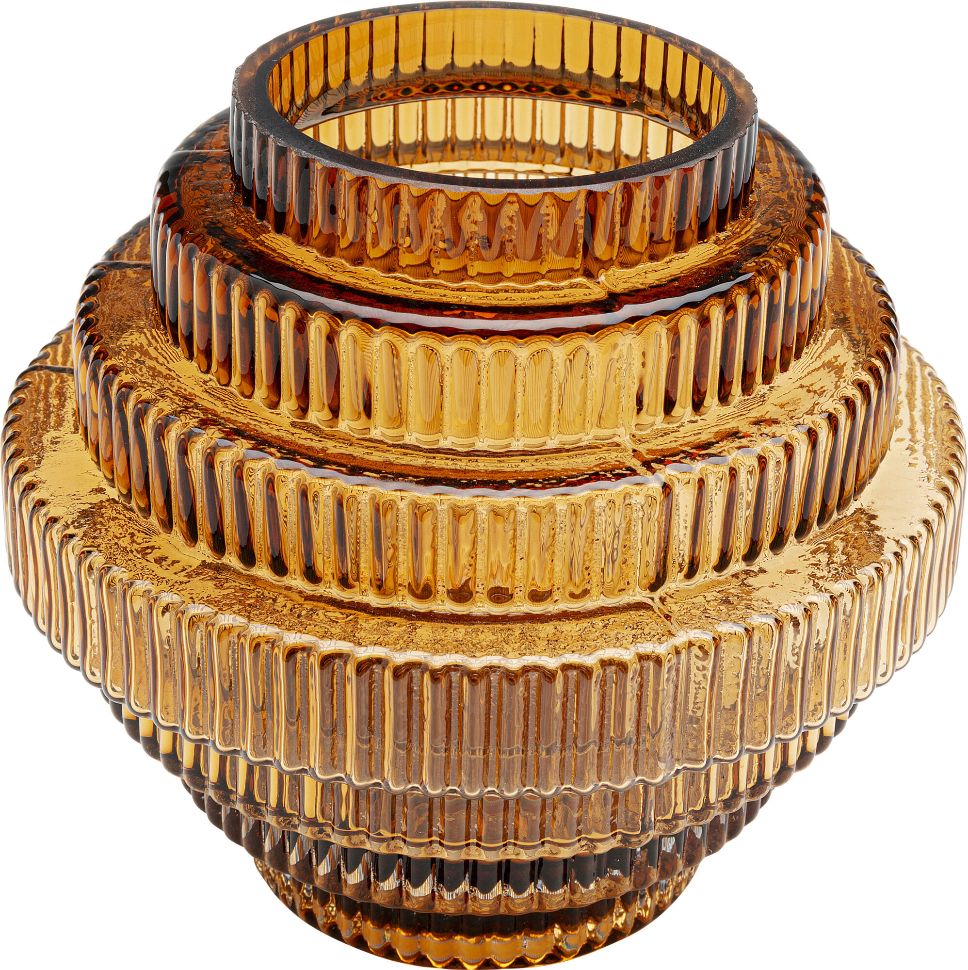 Wazon mały w kolorze brązowym szklany Ø16x15 cm – grafika-1.