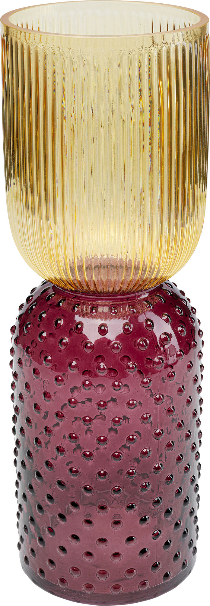 Wazon szklany żółty Ø13x38 cm – obraz-1