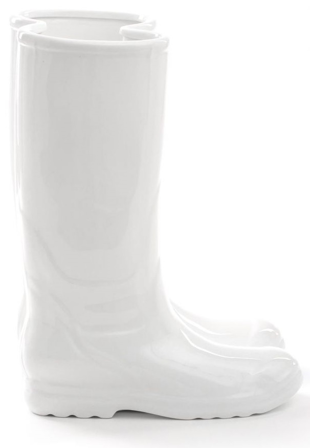 Wazon Memorabilia Rainboots 28x36 cm biały – obraz-1