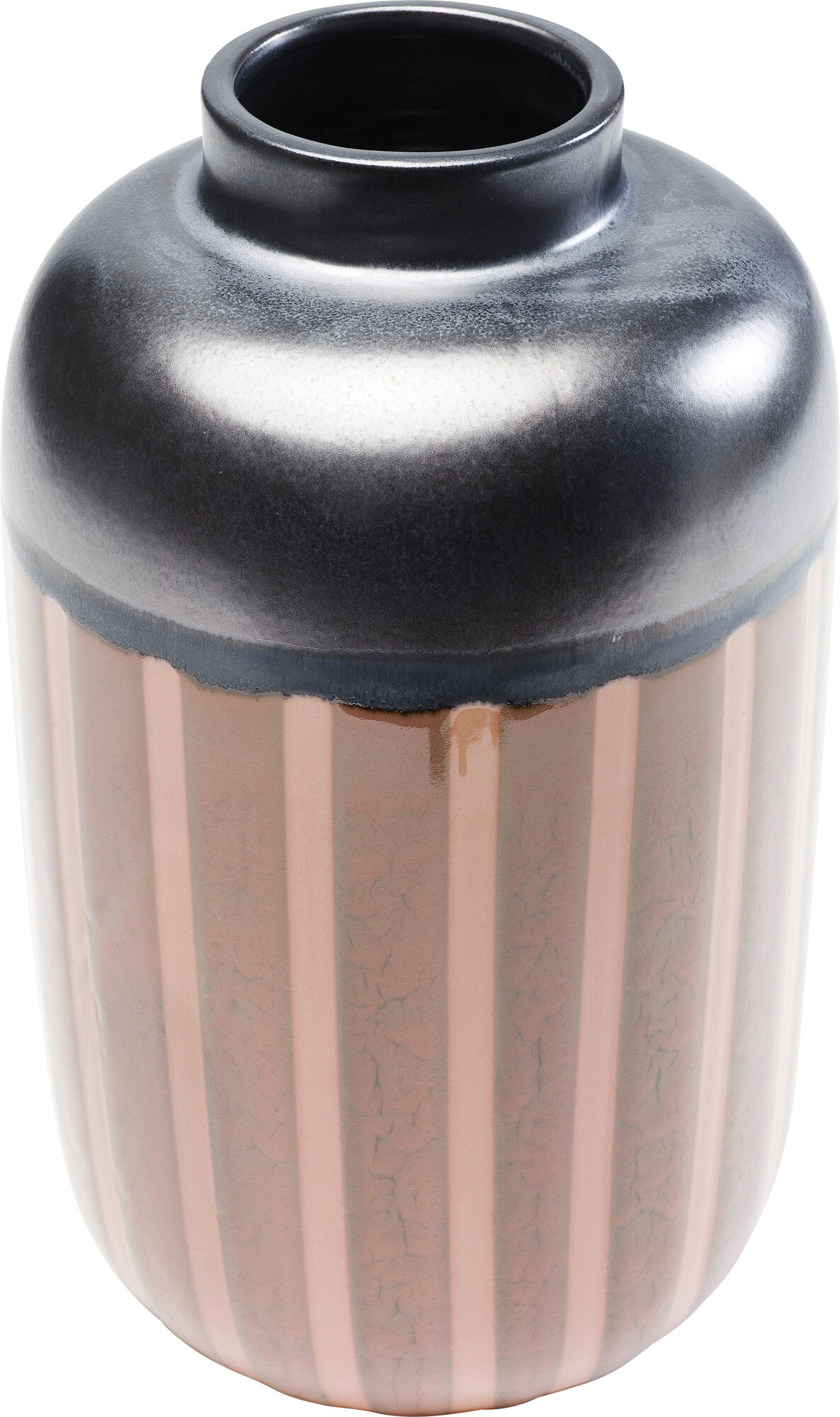 Wazon Mocca Stripes Ø17x28 cm czarny – obraz-1