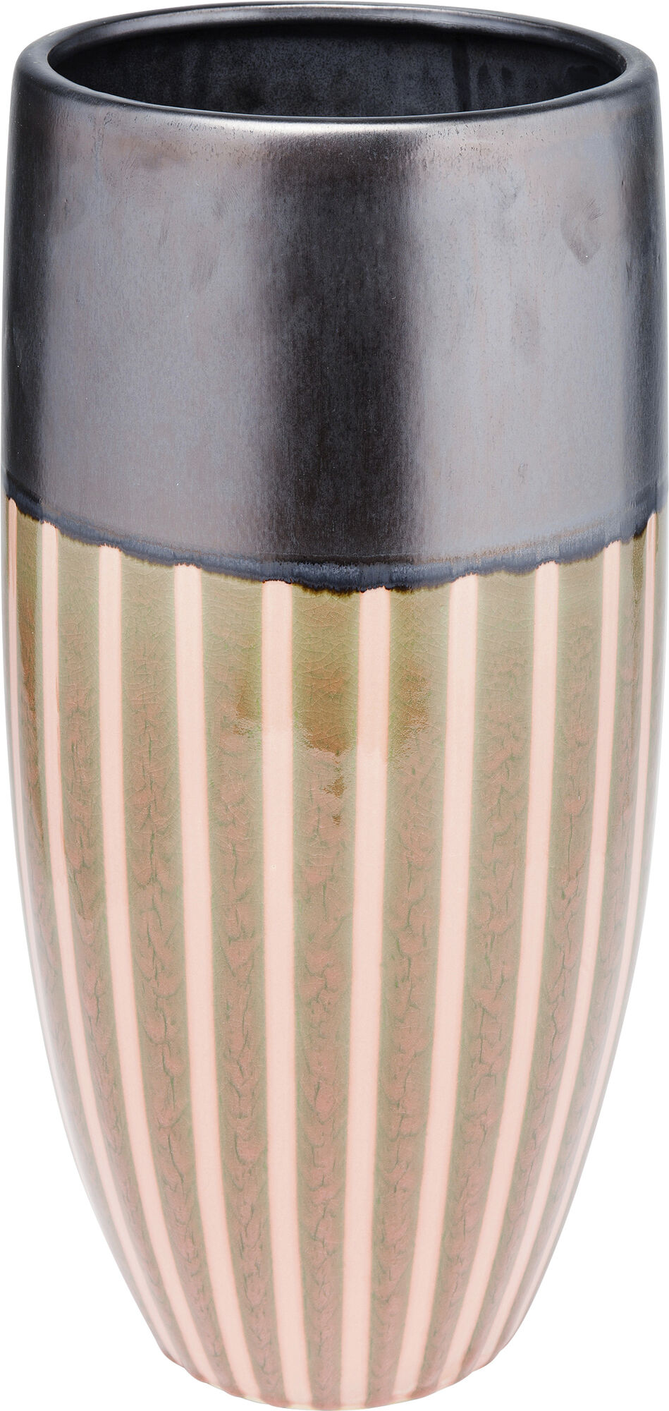 Wazon Mocca Stripes Ø20x45 cm czarny – obraz-1