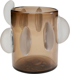 Wazon nowoczesny do salonu szklany brązowy 24 cm – obraz-1