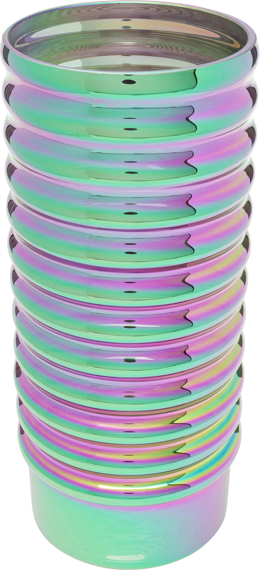 Wazon nowoczesny szklany zielony Ø15x33 cm – obraz-1