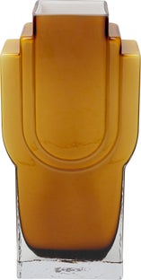 Wazon nowoczesny szkło kolor brązowy 16x34 cm – obraz-1