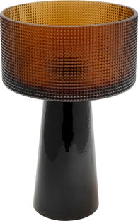Wazon okrągły szklany czarno-brązowy 30 cm – obraz-1