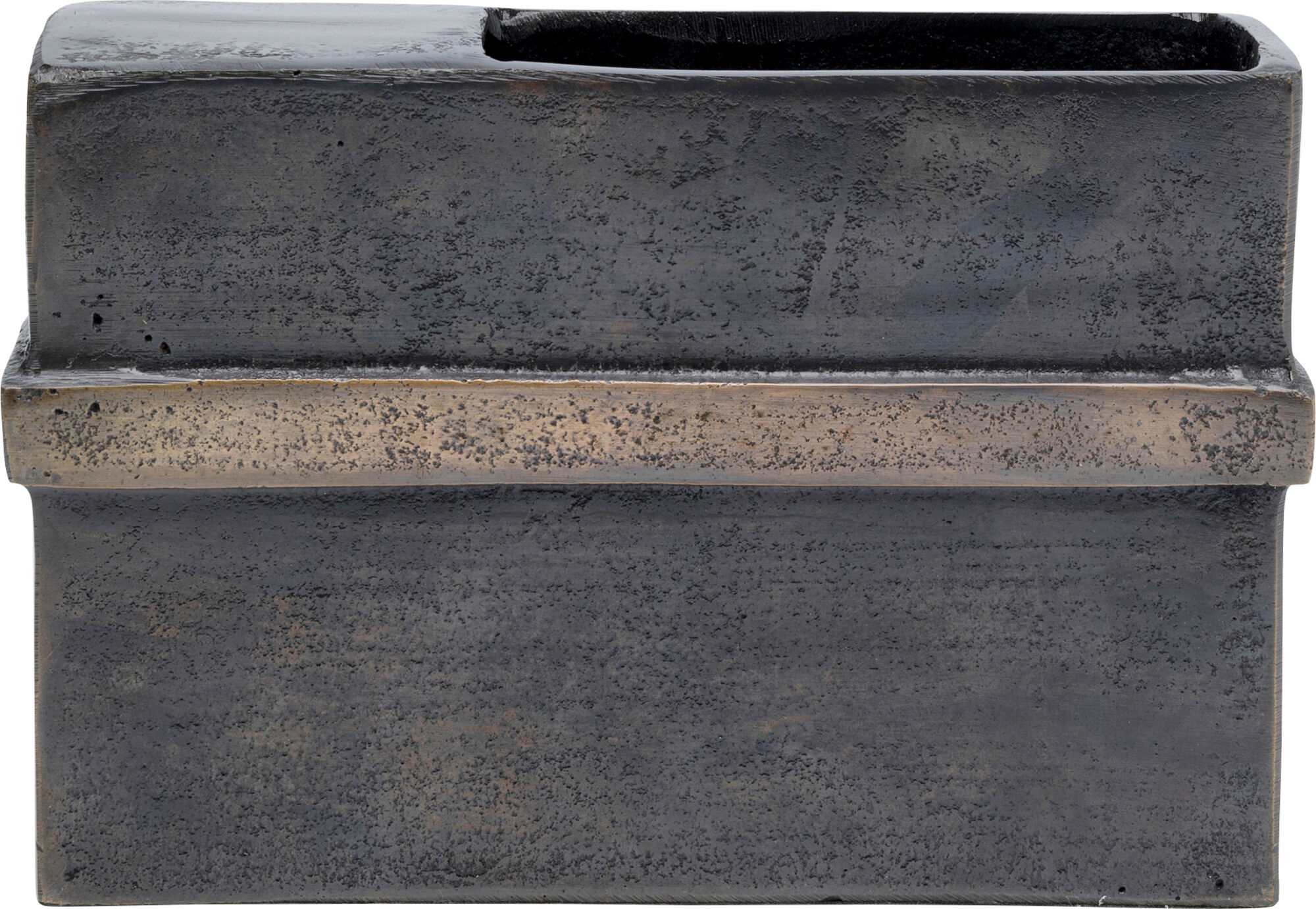 Wazon ciemnobrązowy aluminium 25x16 cm – obraz-1