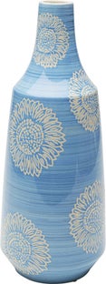 Wazon porcelanowy niebieski motyw kwiatowy Ø19x47 cm – obraz-1