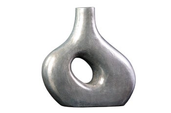 Wazon RING 40 cm metal ciemnoszary, ręcznie robiony – grafika-1.
