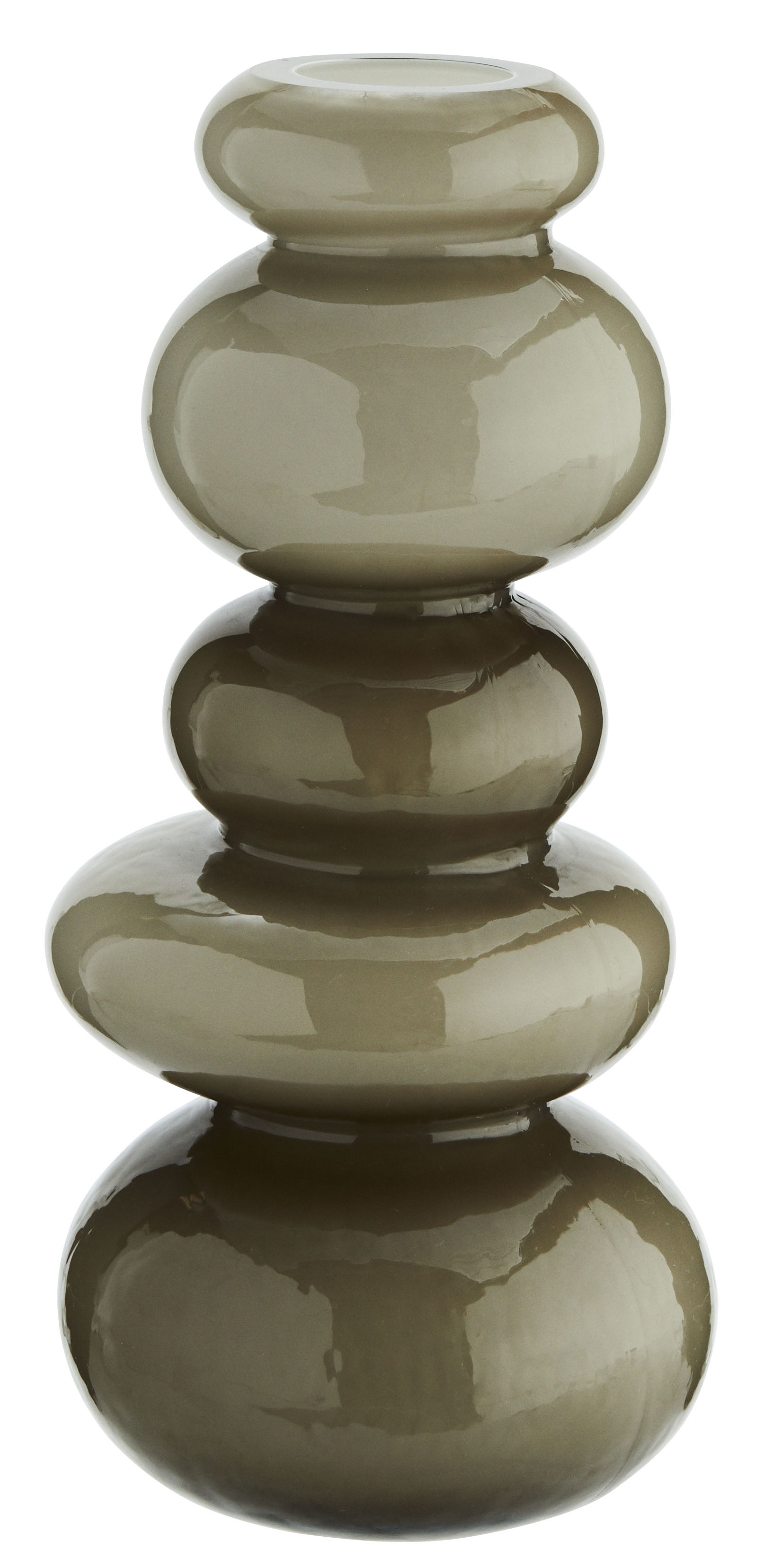 Wazon Round Glass ∅11x24 cm kawowy – obraz-1