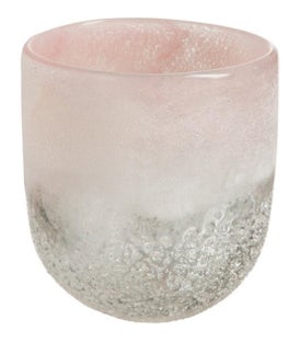 Wazon szklany L różowy 13x13 cm – obraz-1