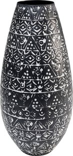 Wazon stalowy we wzory Ø20x41 cm czarny – obraz-1