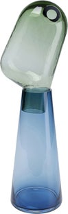 Wazon transparentny zielono- niebieski 14x13 cm – obraz-1