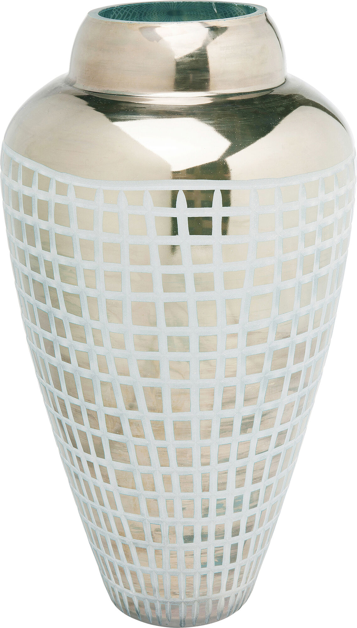 Wazon szklany złoty 23x23 cm – obraz-1