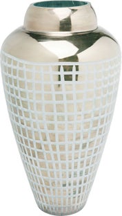 Wazon szklany złoty 23x23 cm – obraz-1