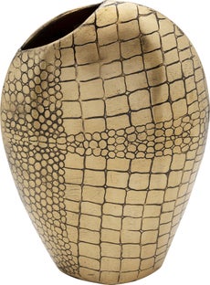 Wazon stalowy złoty do salonu 15x21 cm – obraz-1