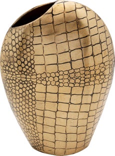Bronz Serpente Kígyóbőr kinézetű Váza 21cm – kép-1.