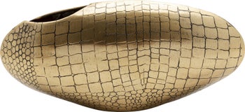 Wazon stalowy złoty do salonu 27x12 cm – obraz-1
