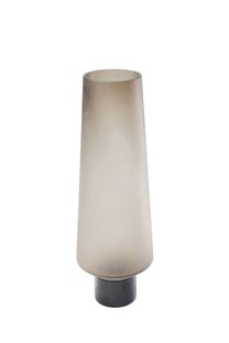 Wazon szklany brązowy matowy Ø14x40 cm – obraz-1