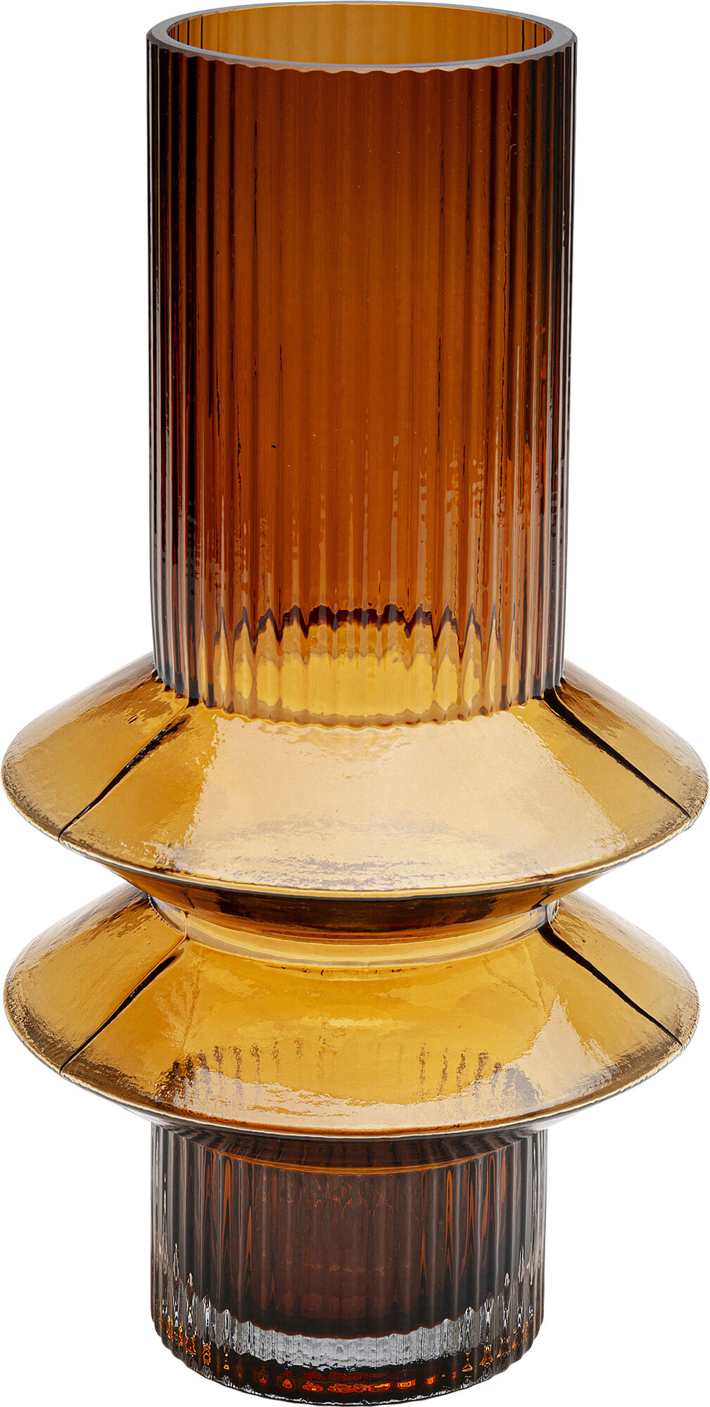 Wazon szklany brązowy nowoczesny 29 cm – obraz-1