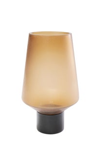 Wazon szklany bursztynowy matowy Ø16x26 cm – obraz-1