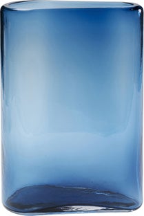 Wazon szklany niebieski nowoczesny 25x40 cm – obraz-1