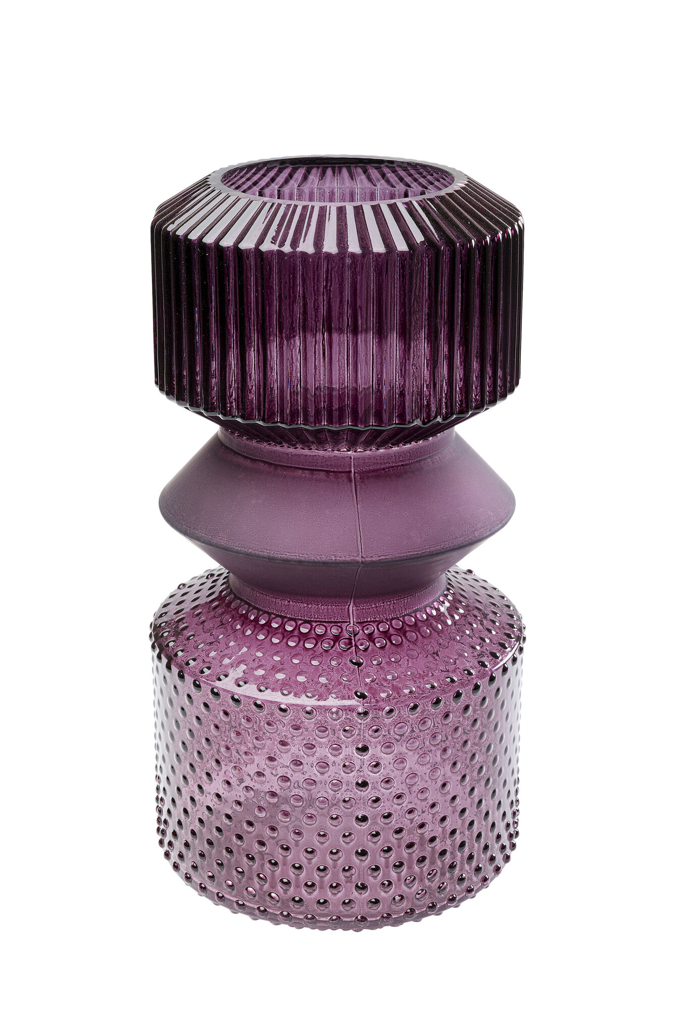 Wazon szklany różowy Ø18x36 cm – obraz-1