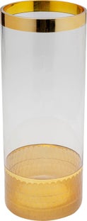 Vaza aurie din sticla Golden Flow Ø10x25 cm – imagine-1.