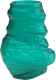 Wazon szklany turkusowy do salonu 34x47 cm – obraz-1