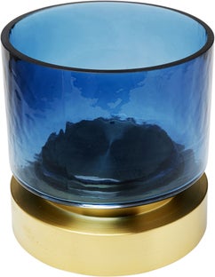 Wazon szklany w kolorze niebieskim Ø18x18 cm – obraz-1