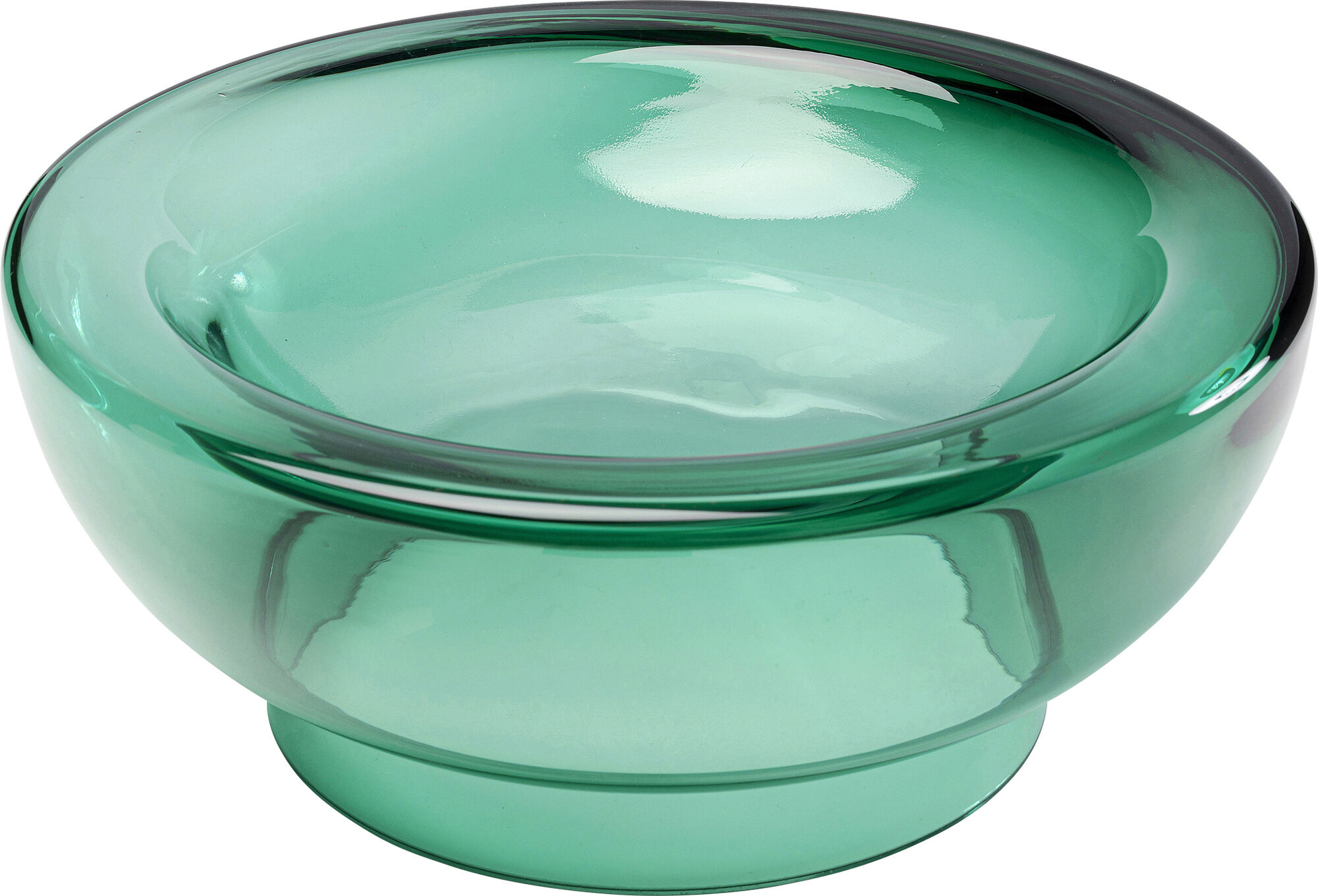 Wazon szklany w kolorze zielonym okrągły Ø32x13 cm – obraz-1