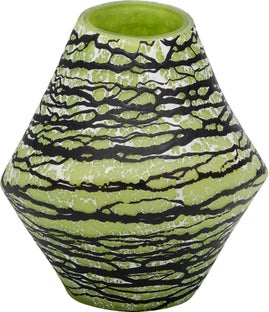 Wazon szklany zielono-czarny do salonu 27 cm – obraz-1