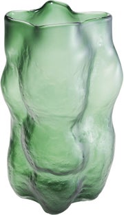 Wazon szklany zielony do salonu 36 cm – obraz-1