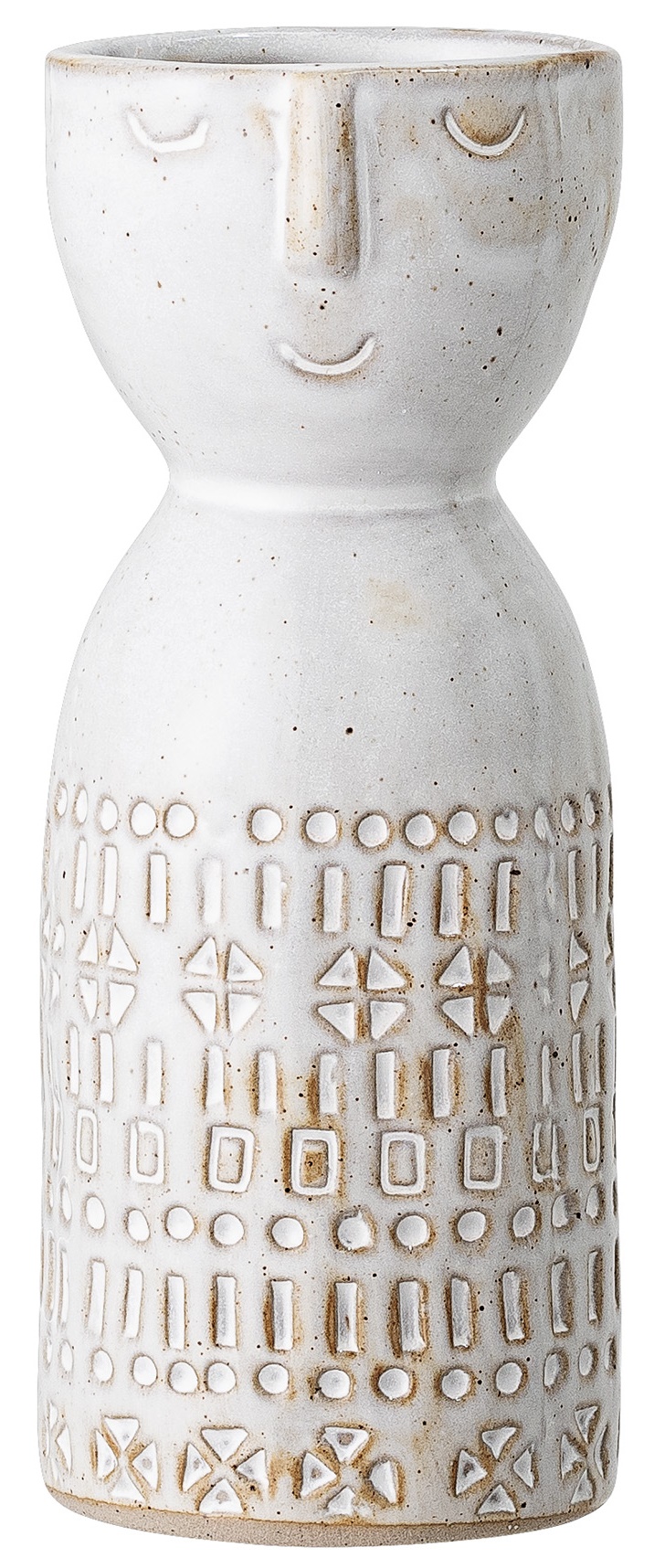 Wazon dekoracyjny z ceramiki biały Ø6x15 cm – obraz-1