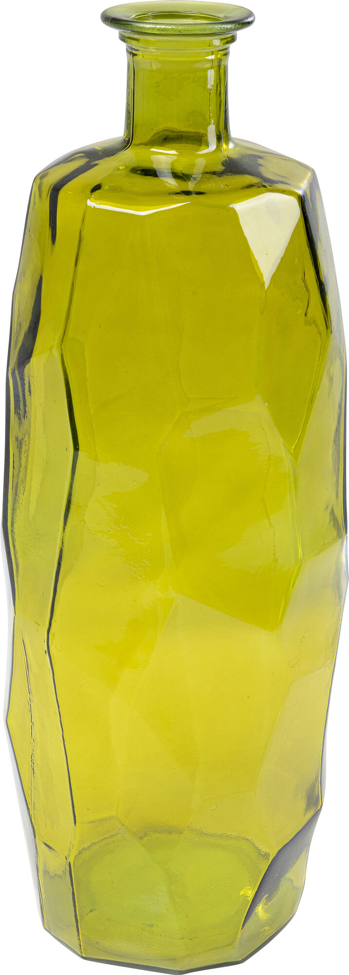 Wazon wysoki ze szkła z recyklingu zielony 27x75 cm – obraz-1