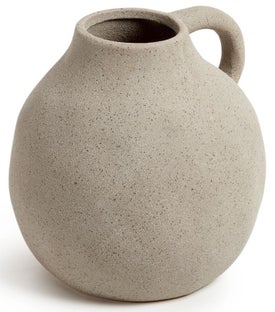 Wazon ceramiczny z beżowym wykończeniem Ø15x15 cm – obraz-1