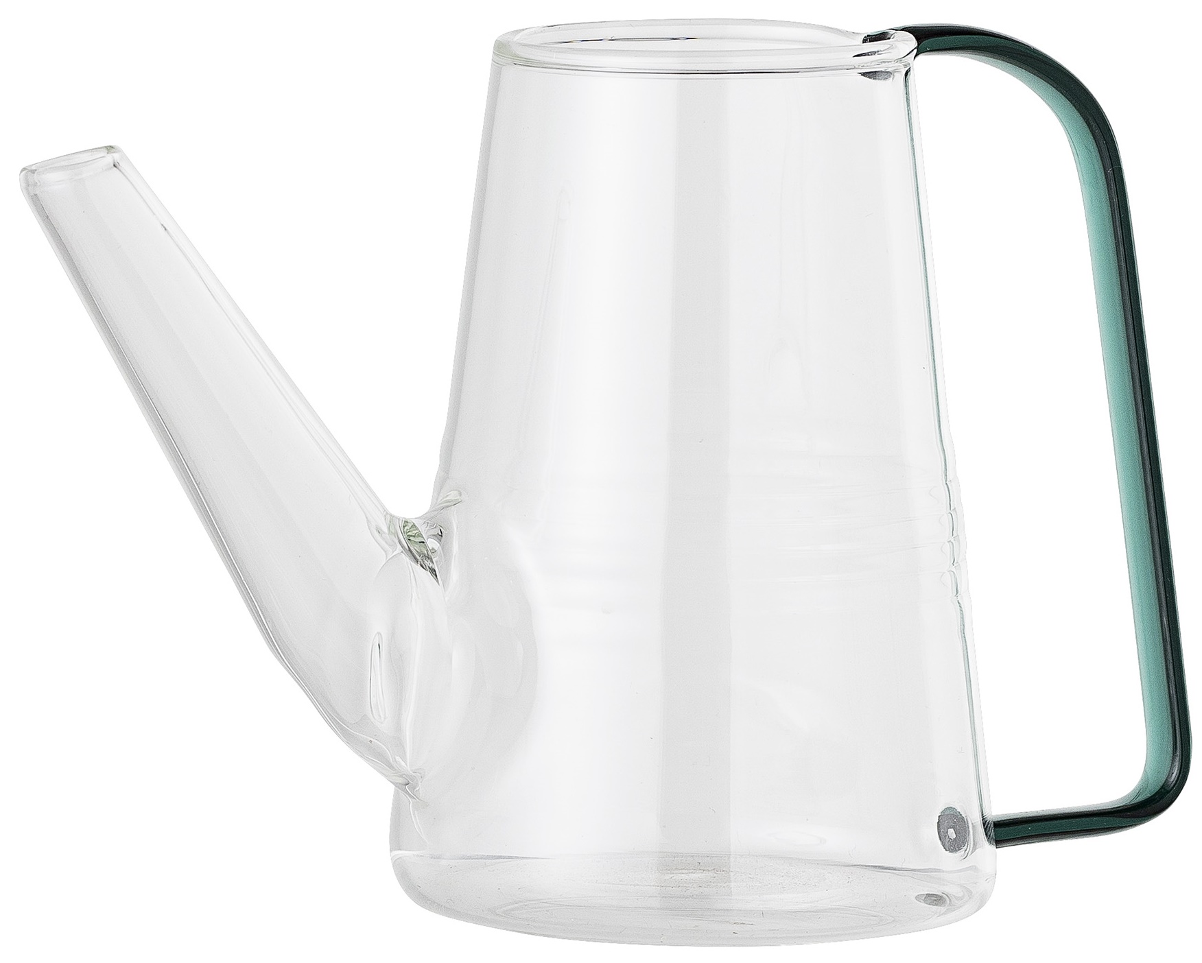 Wazon szklany z uchwytem zielony 19x9 cm – obraz-1