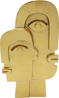 Wazon z aluminium w kolorze złotym motyw twarzy 20x36 cm – obraz-1