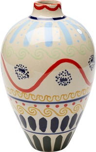 Wazon z ceramiki boho kolorowe wzory Ø17x26 cm – obraz-1