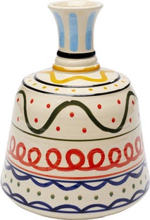 Jarrón de cerámica con diseños boho coloridos Ø23x27 cm – Imagen-1.