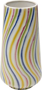 Wazon z kamionki kolorowe wzory ręczne wykonanie Ø17x32 cm – obraz-1