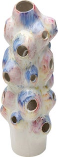 Wazon z kamionki kolorowy ręczne wykonanie 15x39 cm – obraz-1