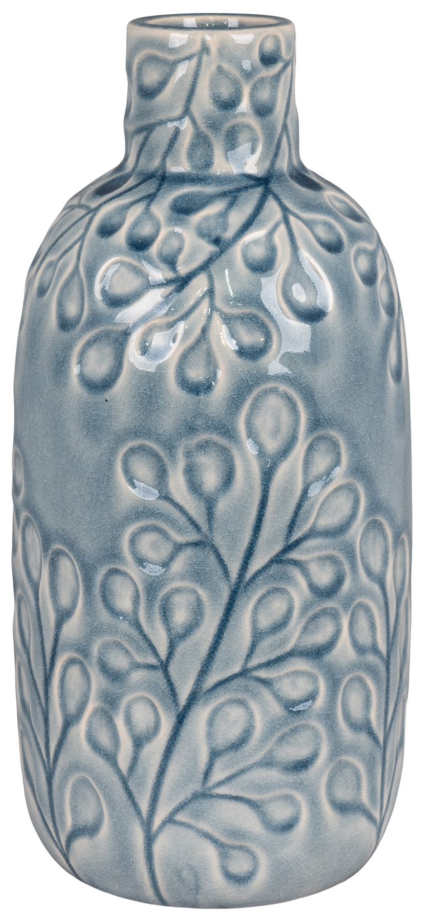 Wazon z kamionki w kolorze niebieskim Ø12x26 cm – grafika-1.