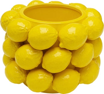 Wazon z porcelany żółty cytryny Ø26x19 cm – obraz-1