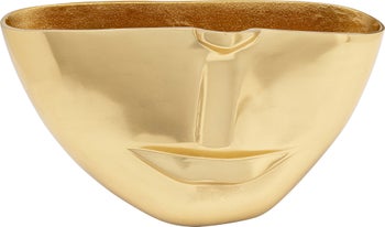 Wazon złoty glamour 38 cm pół twarzy – obraz-1