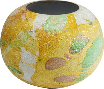 Wazon żółty stal i szklana mozaika Ø30x23 cm – grafika-1.