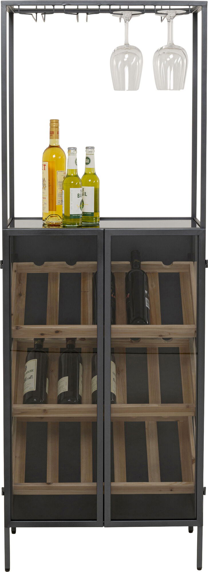 Raft pentru sticle Lisboa Bar Negru 60x170 cm – imagine-1.